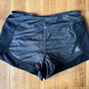Womens Reebok running shorts size M grey/black